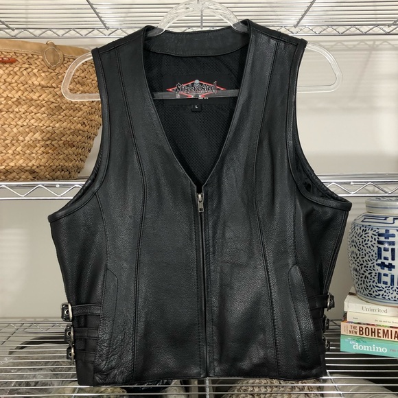 street and steel leather vest